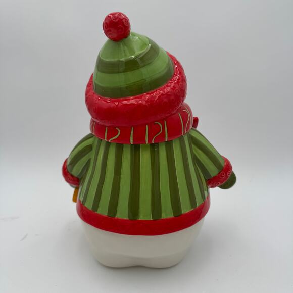 Fitz and Floyd Cookie Jar Snowman "Holiday Folk" NIB - Picture 3 of 8
